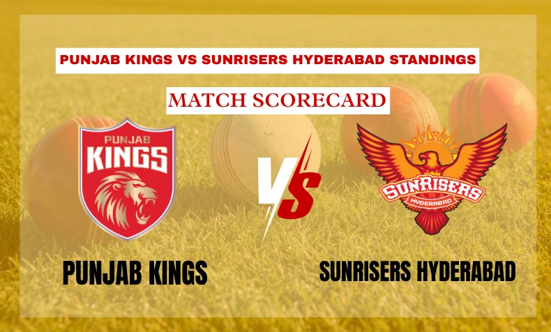 punjab kings vs sunrisers hyderabad standings